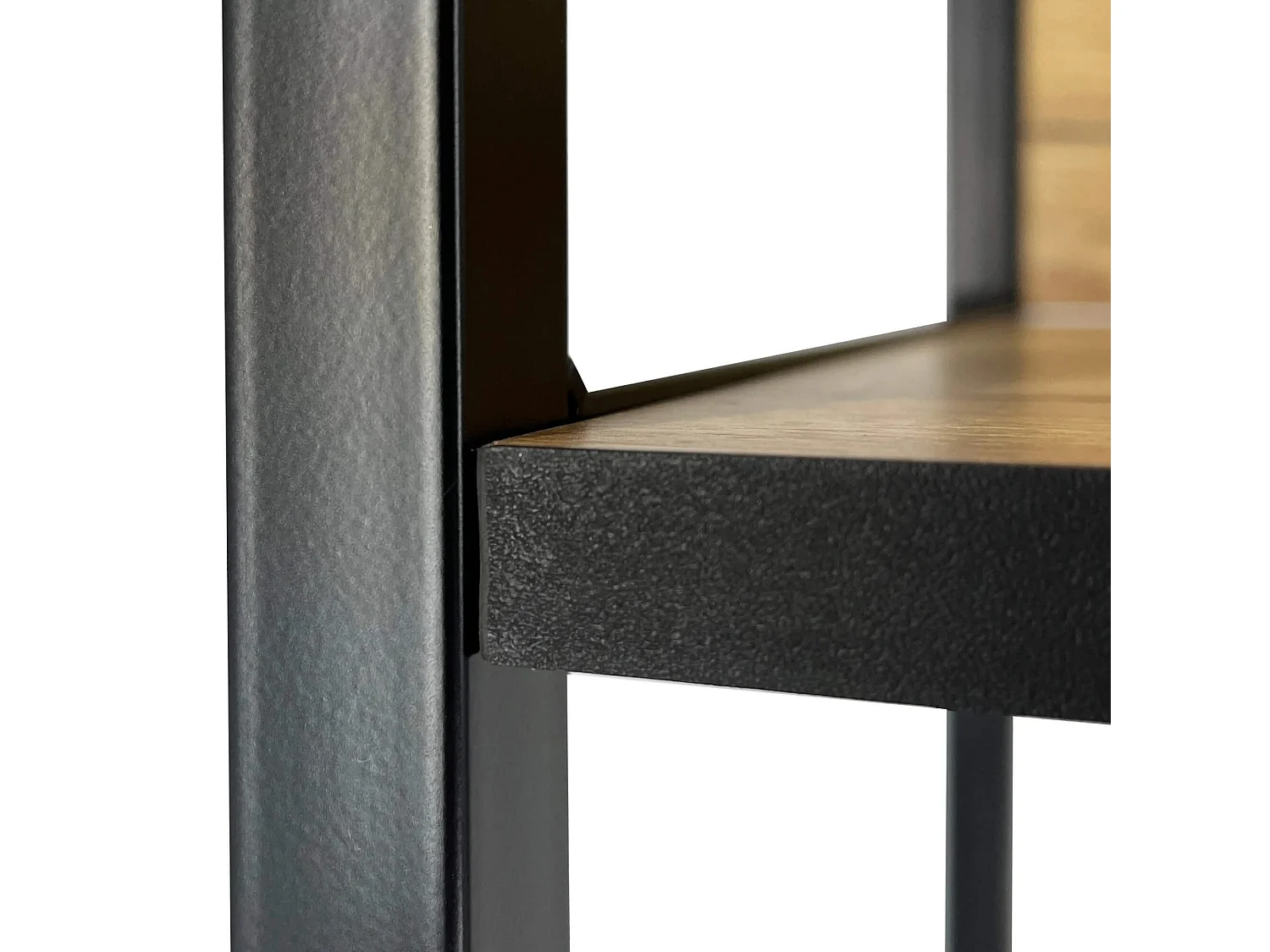 Étagère murale industrielle sur pied AKORD Noire 40 cm façade Chêne Craft 6 étagères 40x32x192 cm