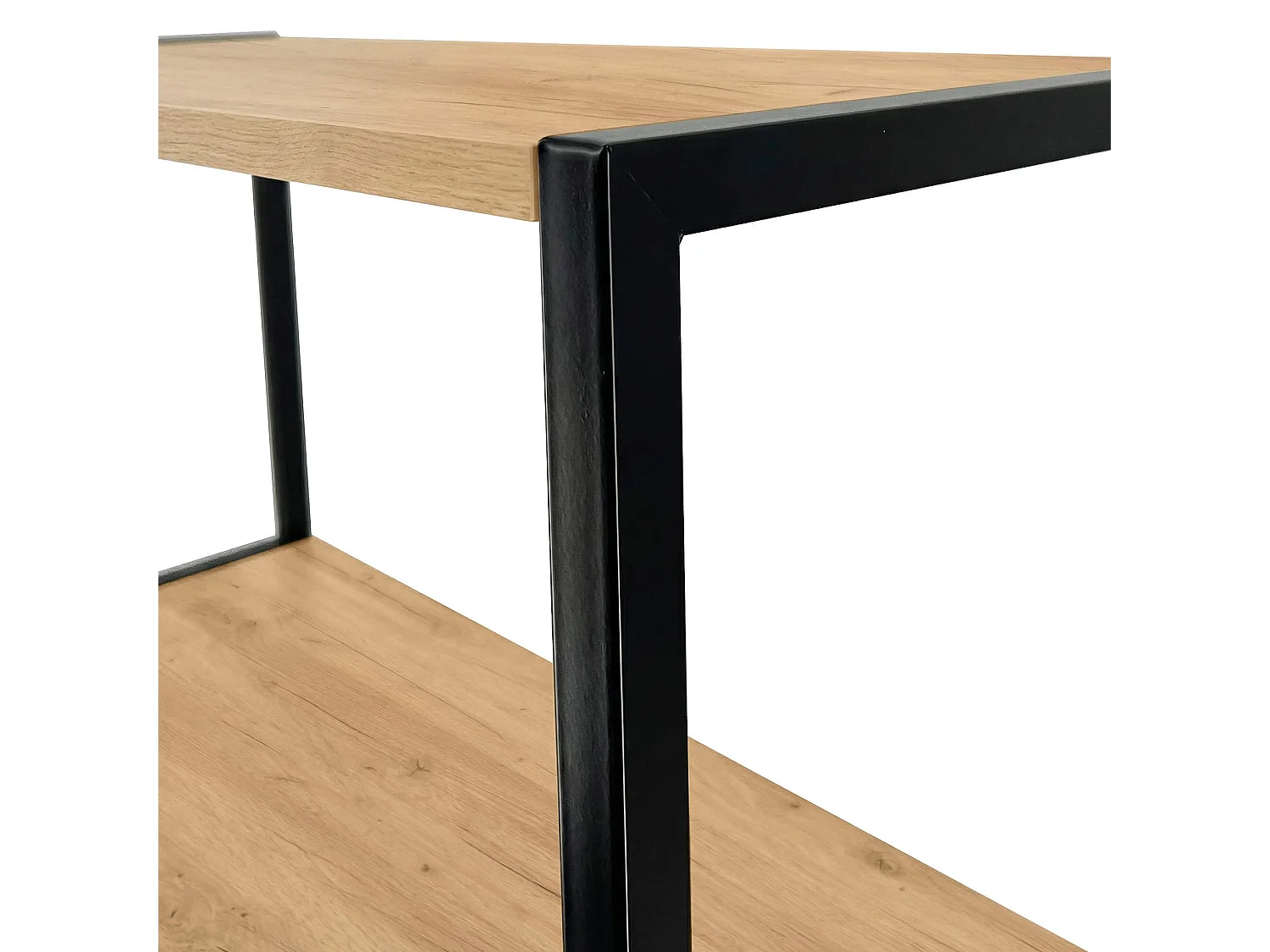 Étagère murale industrielle sur pied AKORD Noire 40 cm façade Chêne Craft 6 étagères 40x32x192 cm