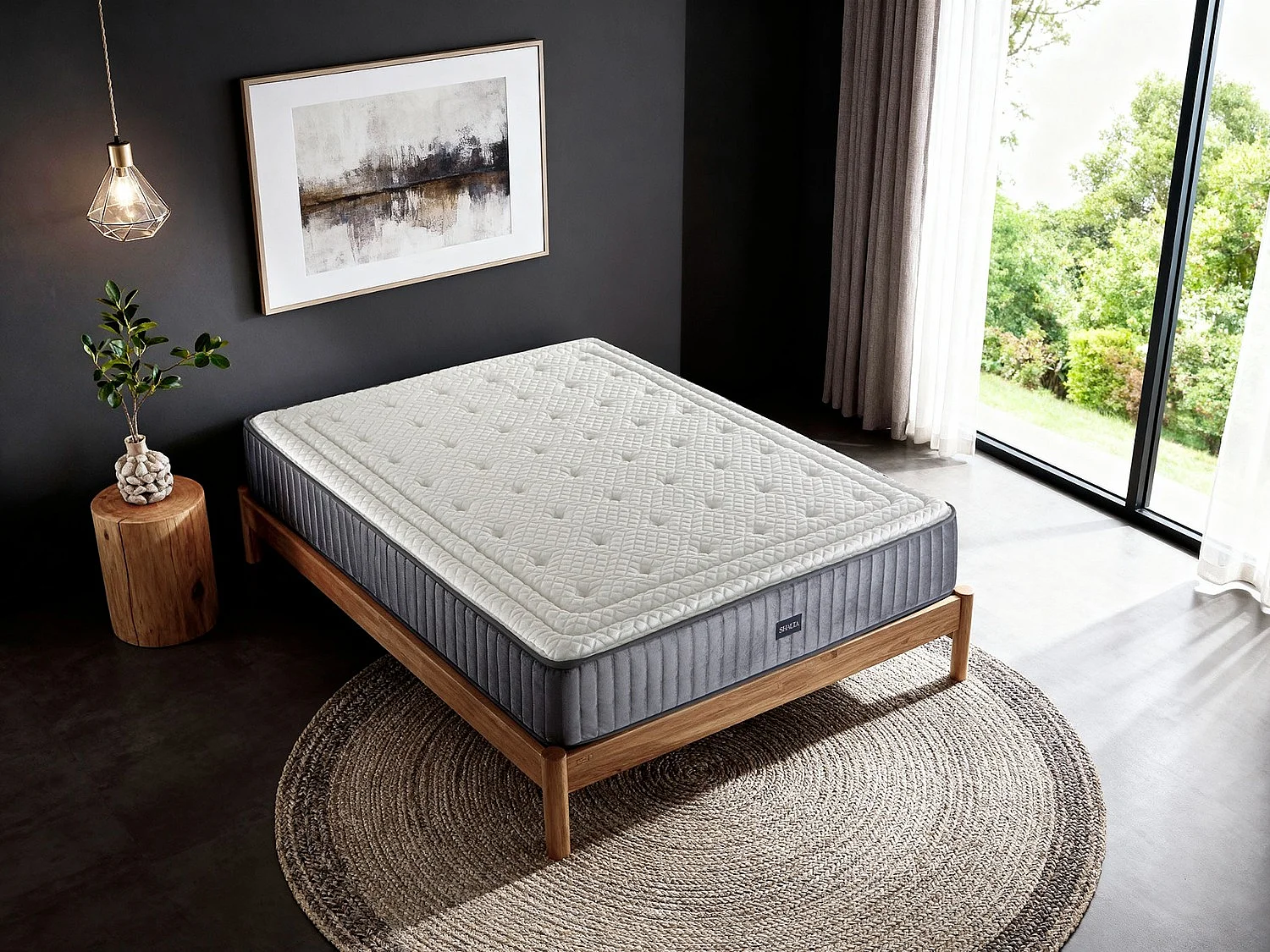 Matelas à ressorts ensachés SHAULA TITAN SPRING 120x200 Hauteur 29 cm avec 2 cm de mousse à mémoire de forme