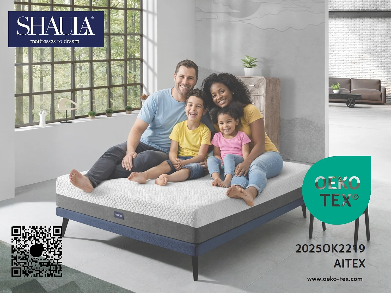 Schaumstoffmatratze SHAULA CELESTIA 160x190 cm – Höhe 30 cm mit 2 cm Latex auf jeder Seite