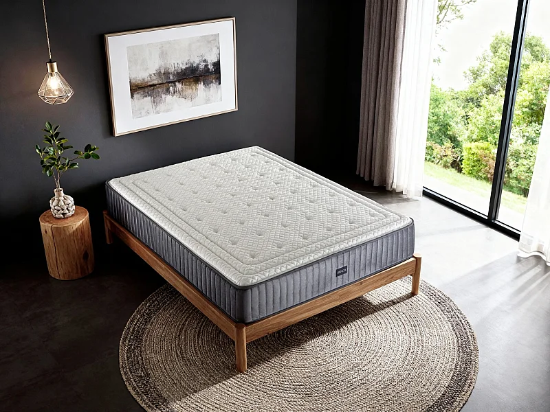 Matelas à ressorts ensachés SHAULA TITAN SPRING 150x190 Hauteur 29 cm avec 2 cm de mousse à mémoire de forme