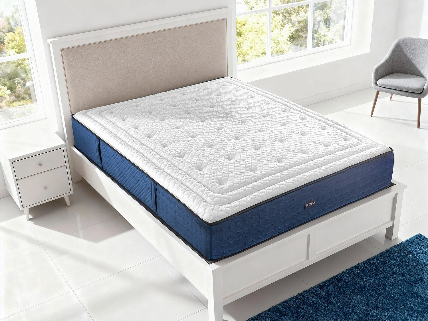 Matelas à ressorts ensachés SHAULA ELYSIUM SPRING 80x200 cm – Hauteur 30 cm avec 2 cm de mousse à mémoire de forme de chaque côté