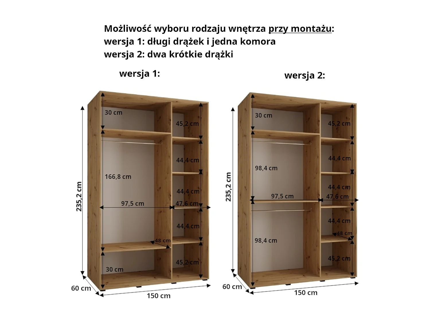 KAST DAKOTA 12 MET SCHUIFDEUREN 235,2/150/60 3 deuren (Kasjmier/Zwart)