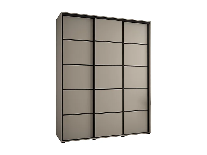 ARMOIRE DAKOTA 4 À PORTES COULISSANTES 235,2/190/45 3 portes (Cashmere/Noir)