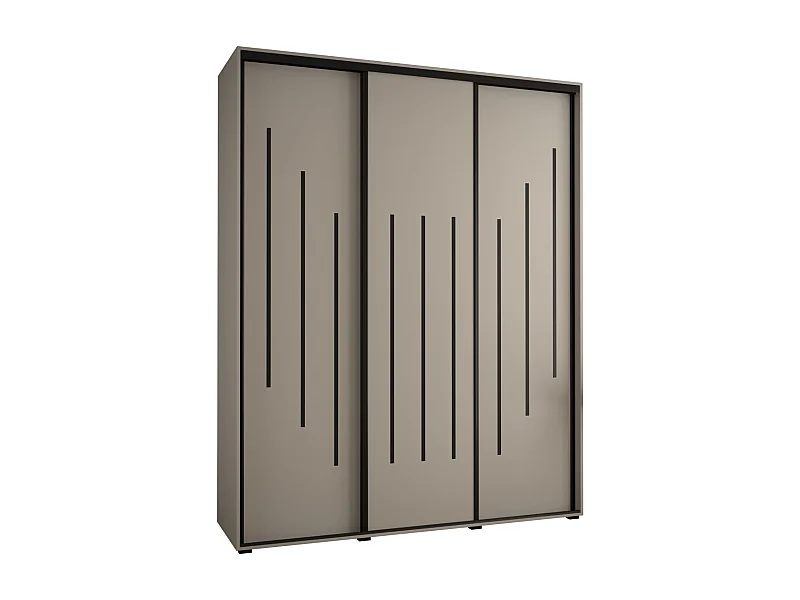 KAST DAKOTA 8 MET SCHUIFDEUREN 235,2/200/45 3 deuren (Kasjmier/Zwart)