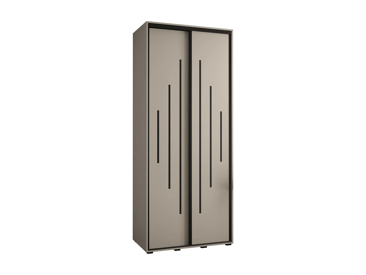 ARMOIRE DAKOTA 12 À PORTES COULISSANTES 235,2/100/60 2 portes (Cashmere/Noir)