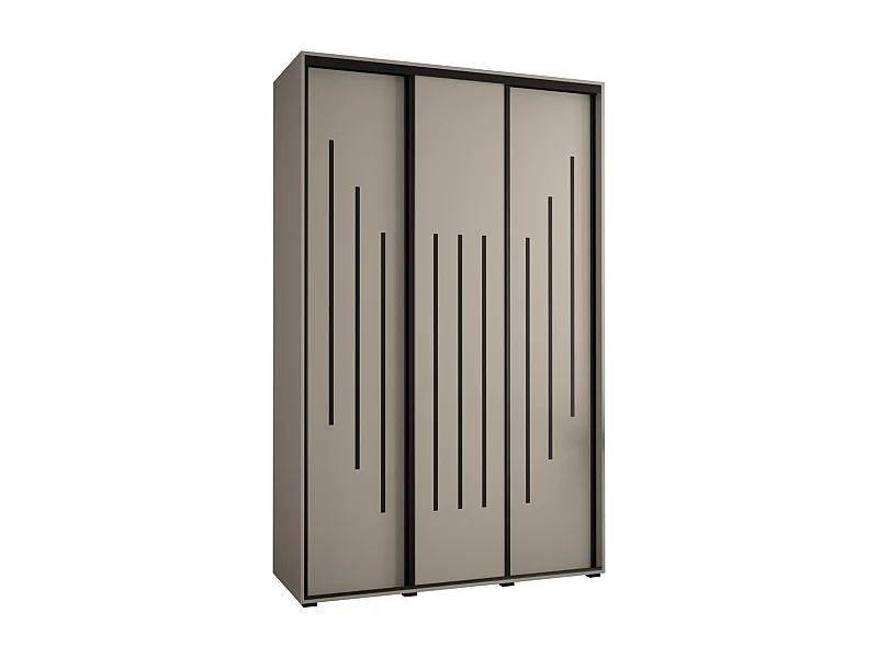 KAST DAKOTA 8 MET SCHUIFDEUREN 235,2/150/45 3 deuren (Kasjmier/Zwart)