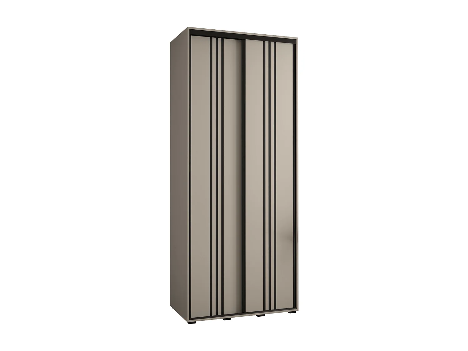 ARMOIRE DAKOTA 6 À PORTES COULISSANTES 235,2/100/60 2 portes (Cashmere/Noir)