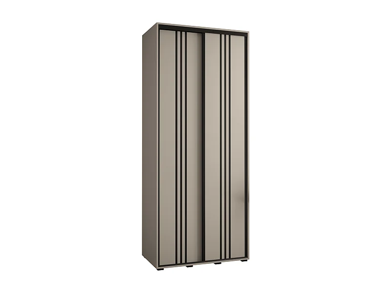 ARMOIRE DAKOTA 6 À PORTES COULISSANTES 235,2/100/60 2 portes (Cashmere/Noir)