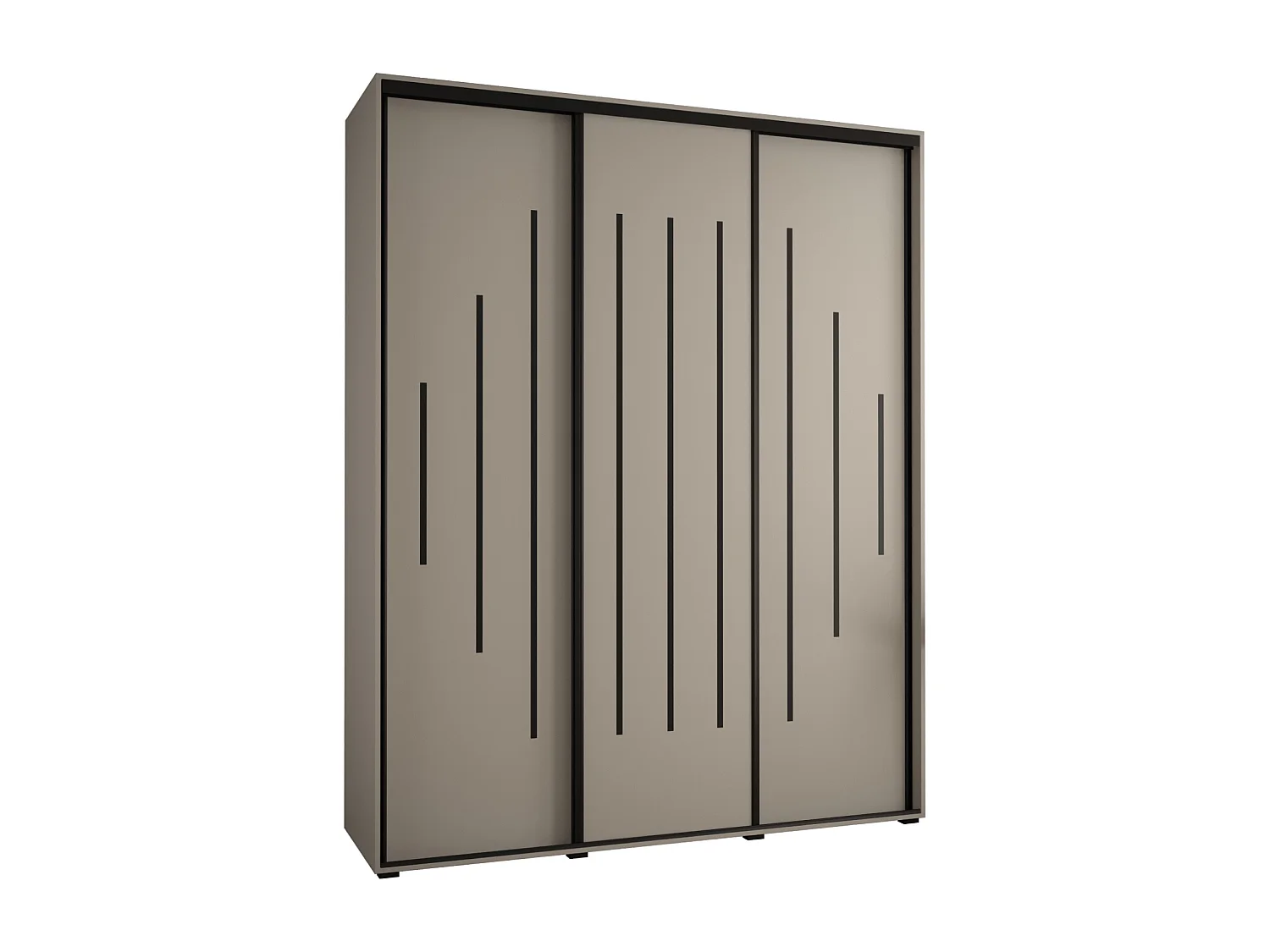 ARMOIRE DAKOTA 12 À PORTES COULISSANTES 235,2/190/45 3 portes (Cashmere/Noir)
