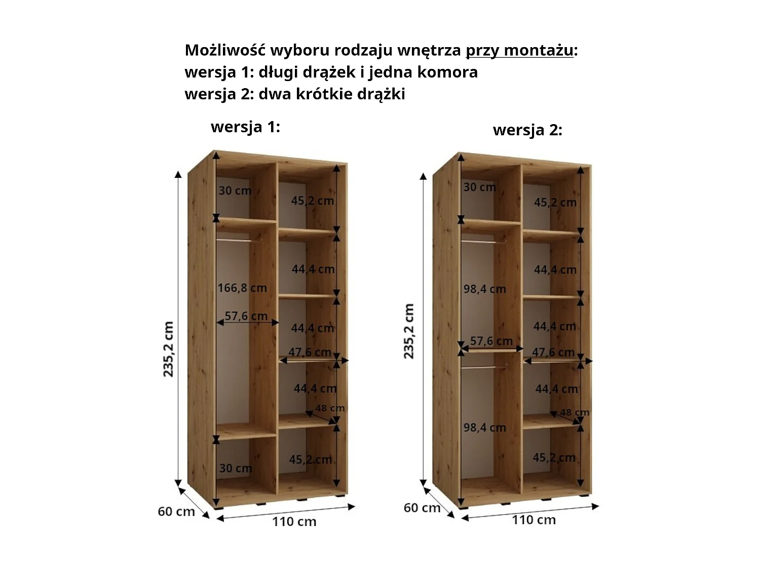 KAST DAKOTA 12 MET SCHUIFDEUREN 235,2/110/60 2 deuren (Kasjmier/Zwart)