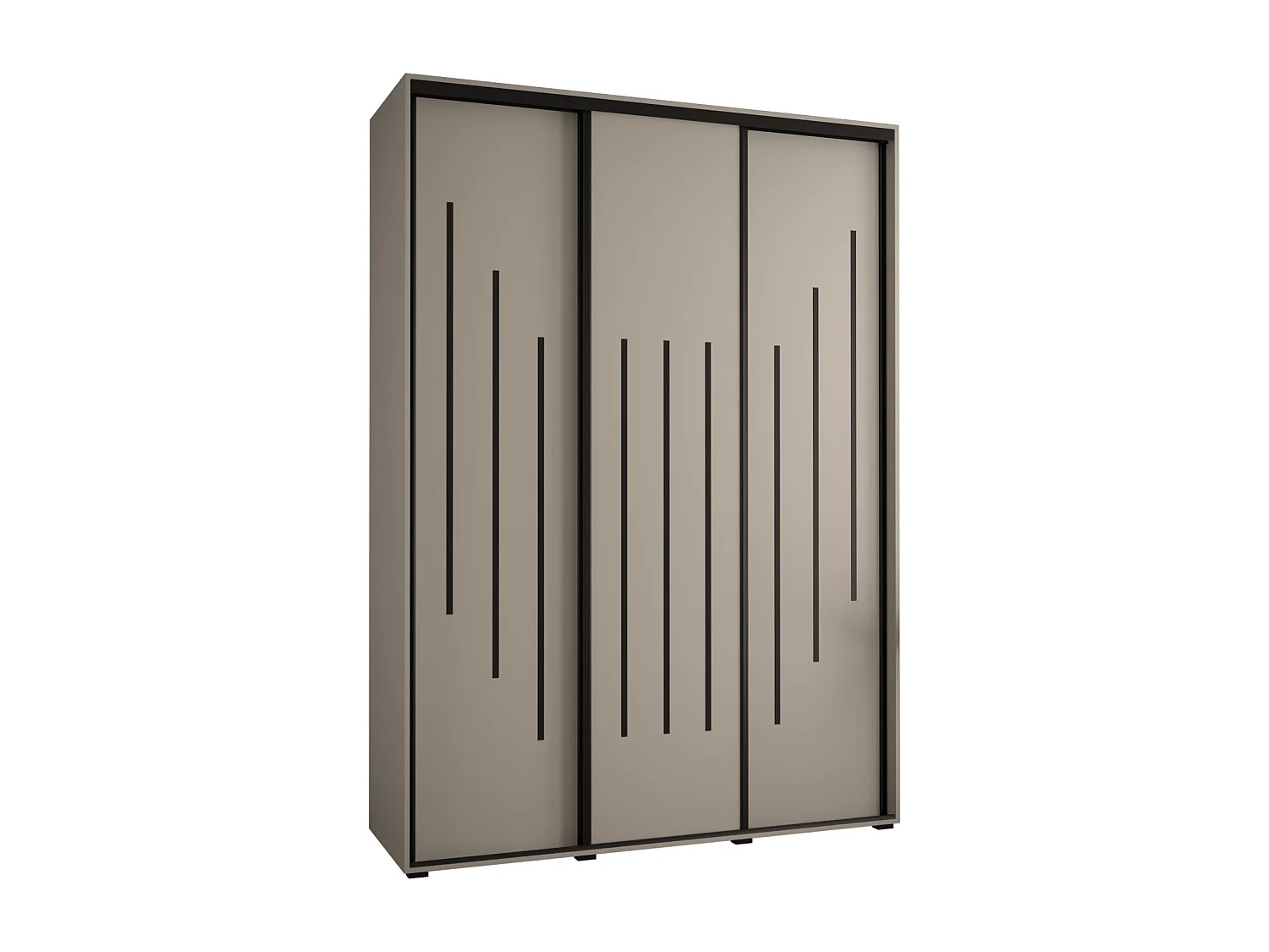 ARMOIRE DAKOTA 8 À PORTES COULISSANTES 235,2/170/45 3 portes (Cashmere/Noir)