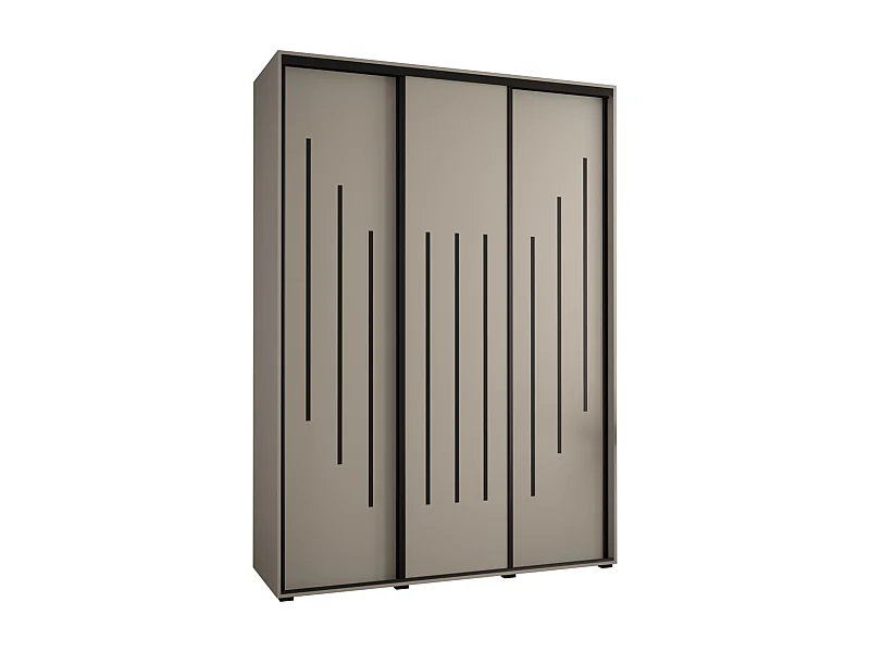 ARMOIRE DAKOTA 8 À PORTES COULISSANTES 235,2/170/45 3 portes (Cashmere/Noir)