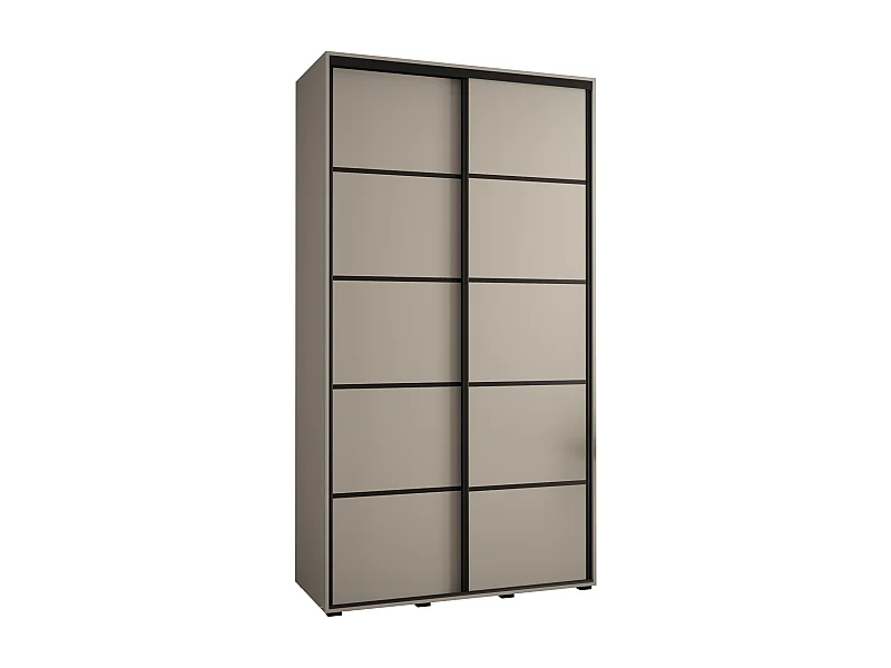 ARMOIRE DAKOTA 4 À PORTES COULISSANTES 235,2/130/60 2 portes (Cashmere/Noir)