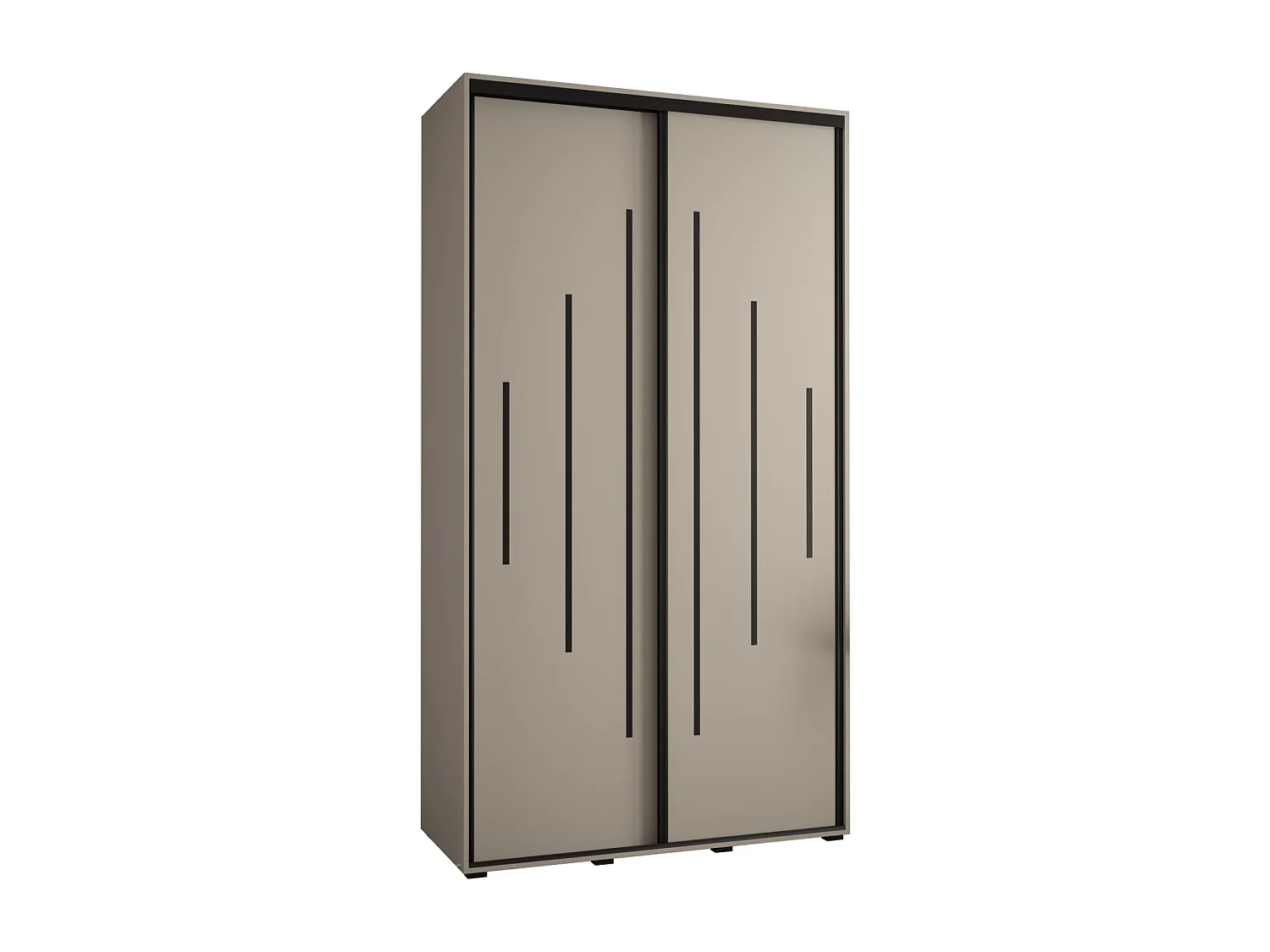 ARMOIRE DAKOTA 12 À PORTES COULISSANTES 235,2/130/60 2 portes (Cashmere/Noir)