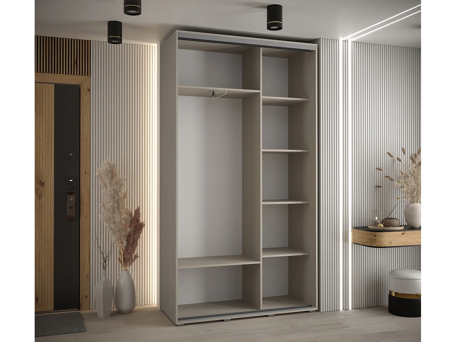 KAST DAKOTA 10 MET SCHUIFDEUREN 235,2/130/45 2 deuren (Kasjmier/Zwart)