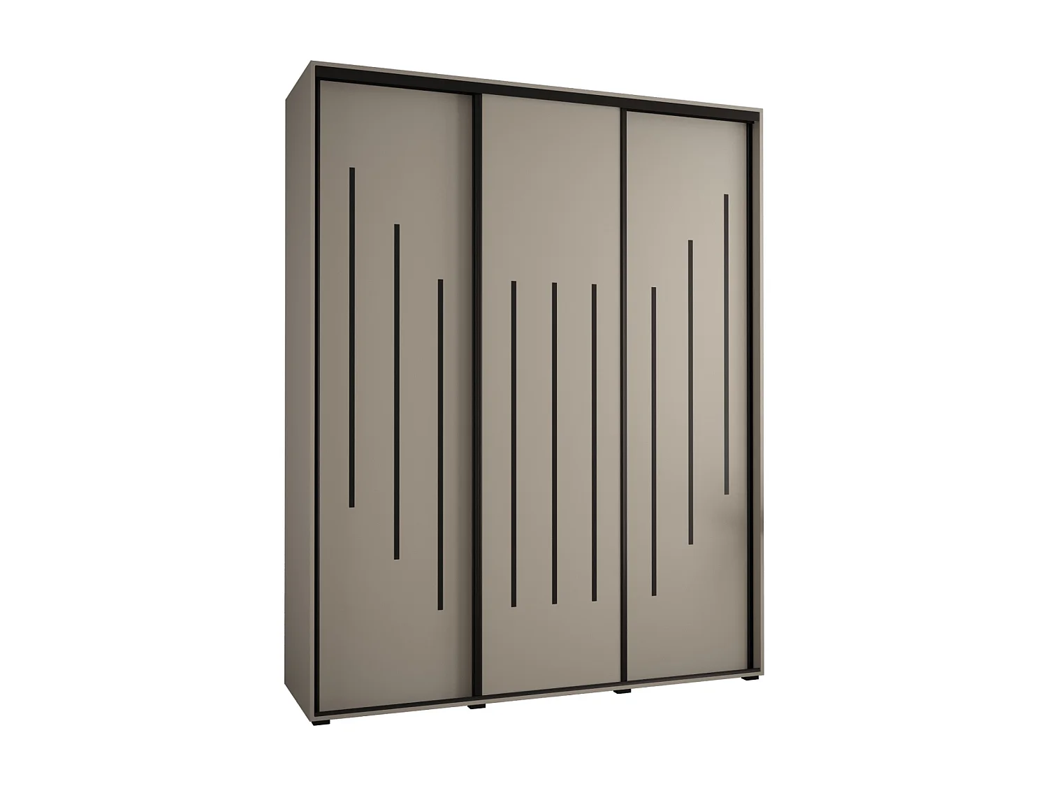 ARMOIRE DAKOTA 8 À PORTES COULISSANTES 235,2/190/45 3 portes (Cashmere/Noir)