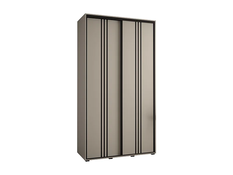 ARMOIRE DAKOTA 6 À PORTES COULISSANTES 235,2/130/60 2 portes (Cashmere/Noir)