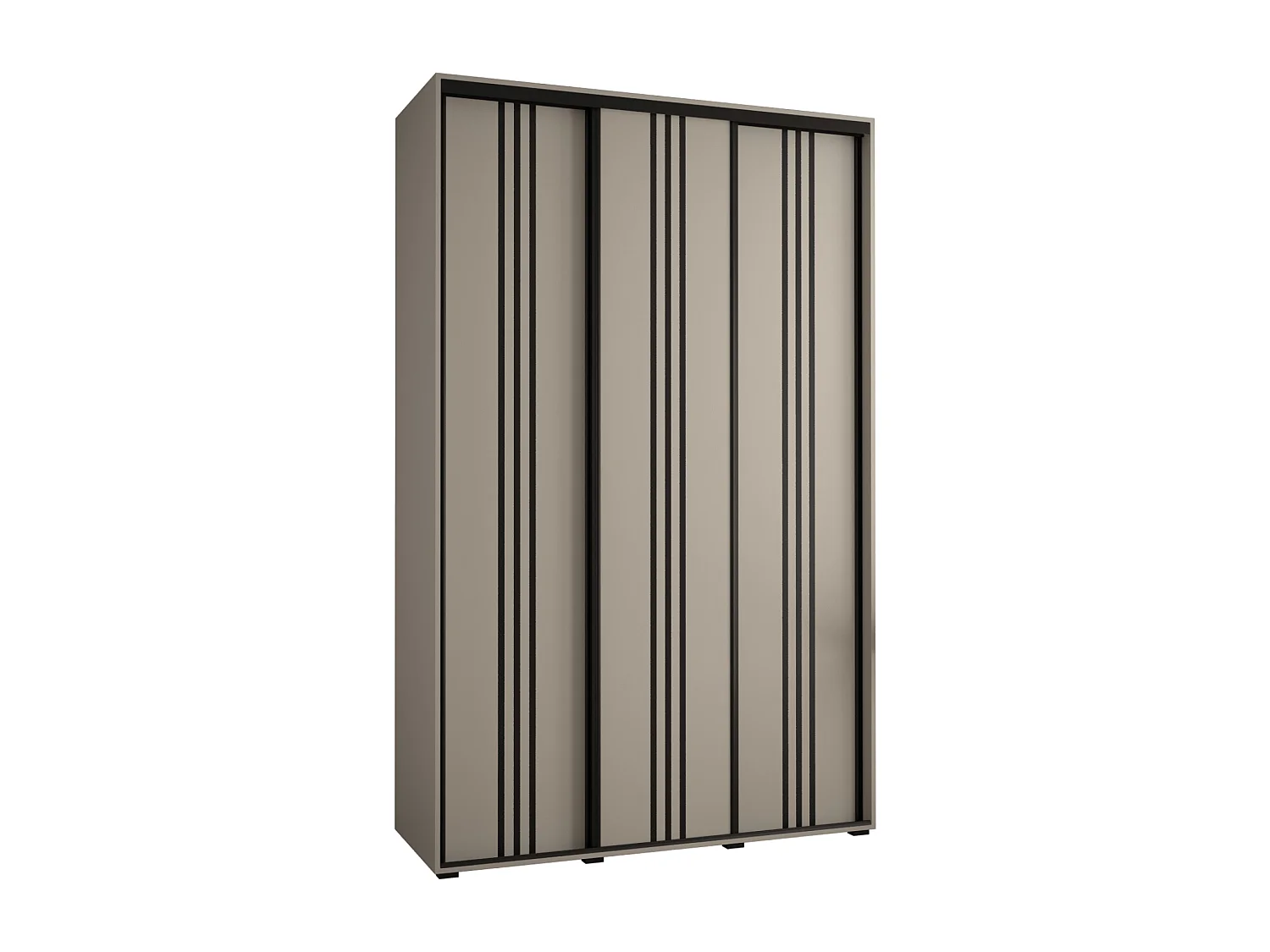 KAST DAKOTA 6 MET SCHUIFDEUREN 235,2/150/60 3 deuren (Kasjmier/Zwart)