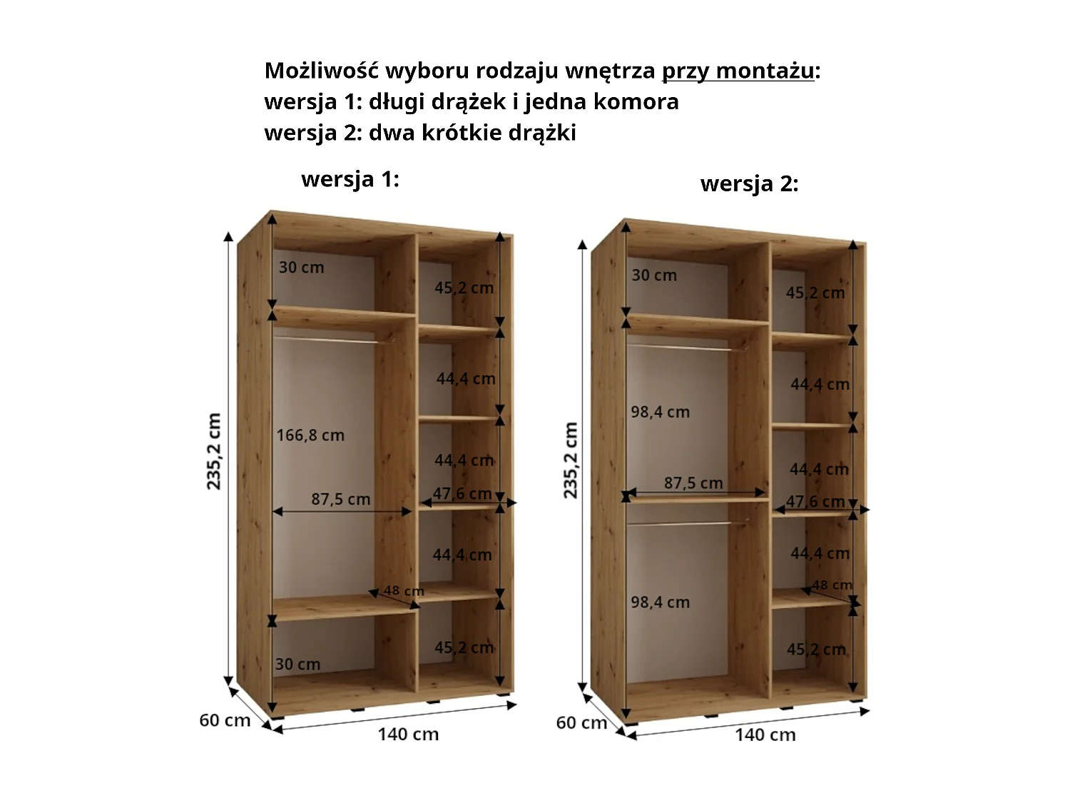 KAST DAKOTA 12 MET SCHUIFDEUREN 235,2/140/60 2 deuren (Kasjmier/Zwart)