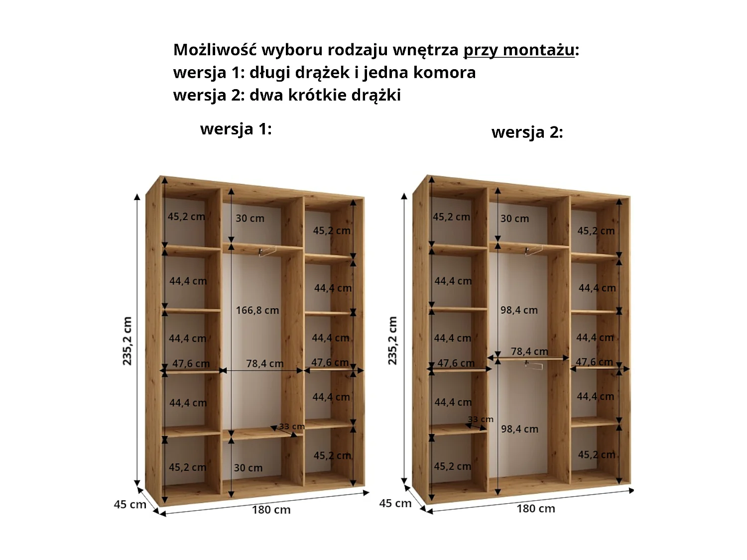 KAST DAKOTA 12 MET SCHUIFDEUREN 235,2/180/45 3 deuren (Kasjmier/Zwart)