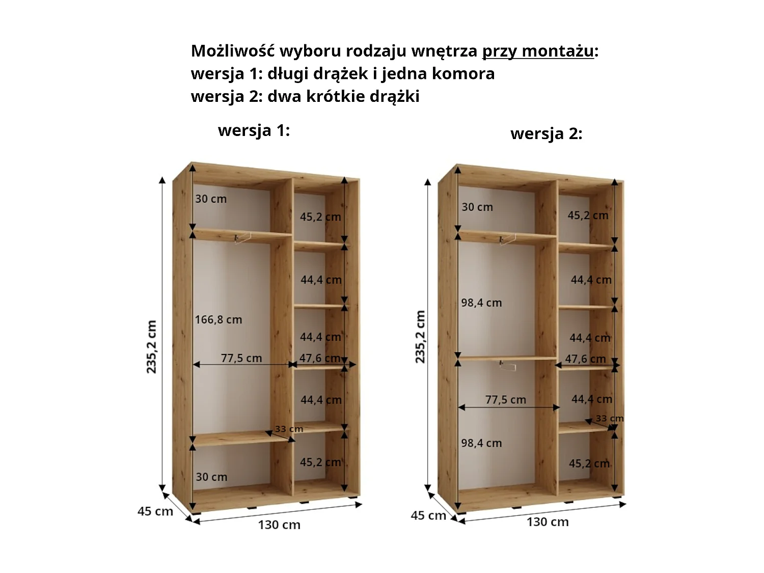 KAST DAKOTA 12 MET SCHUIFDEUREN 235,2/130/45 2 deuren (Kasjmier/Zwart)