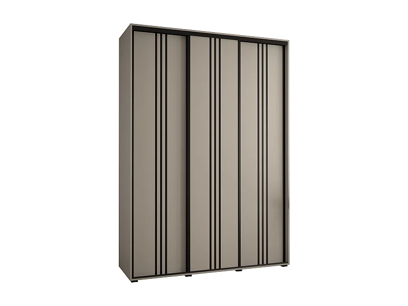 ARMOIRE DAKOTA 6 À PORTES COULISSANTES 235,2/170/45 3 portes (Cashmere/Noir)