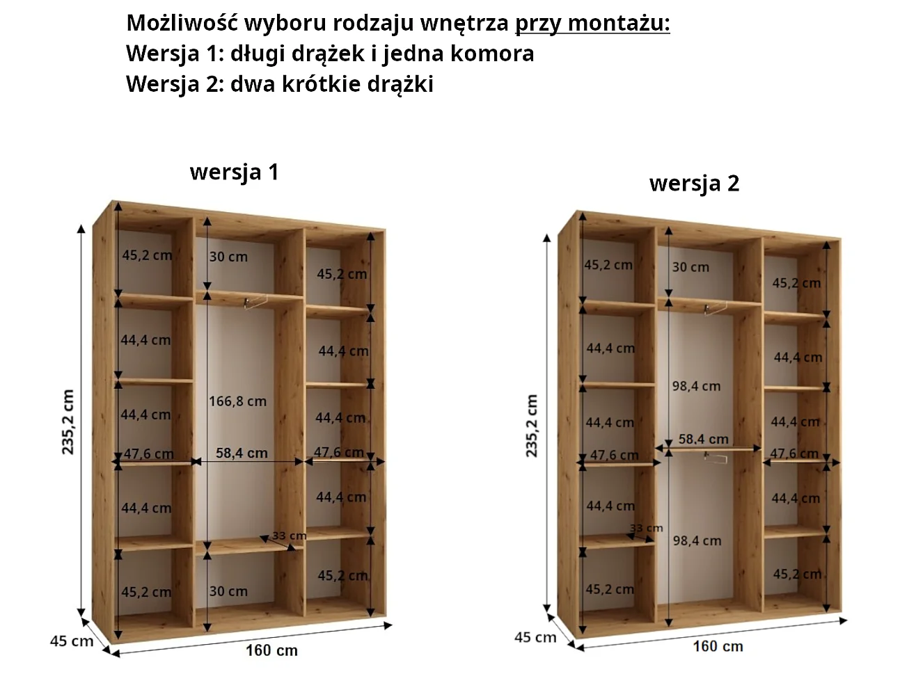 KAST DAKOTA 12 MET SCHUIFDEUREN 235,2/160/45 3 deuren (Kasjmier/Zwart)