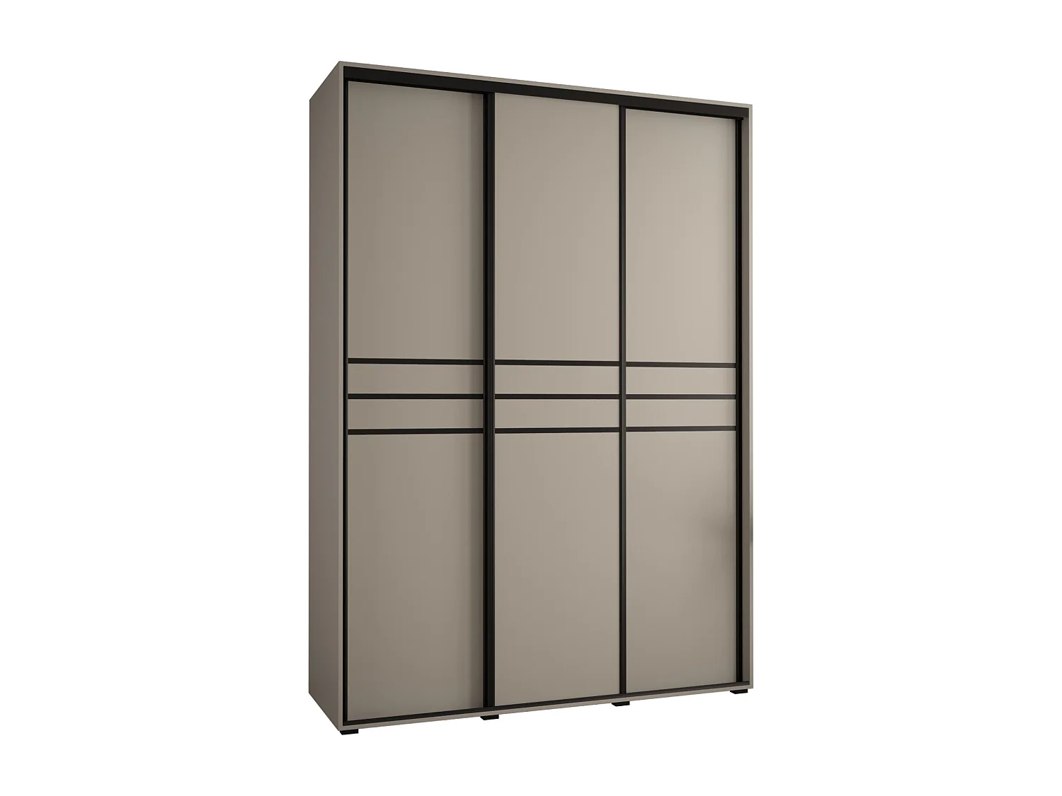 ARMOIRE DAKOTA 10 À PORTES COULISSANTES 235,2/170/45 3 portes (Cashmere/Noir)