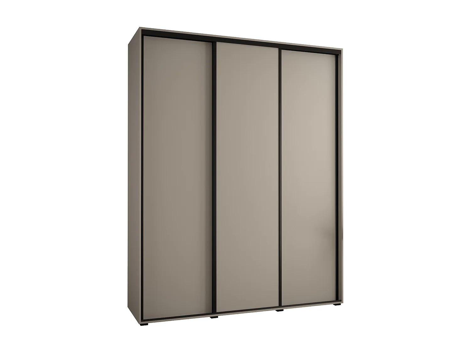 ARMOIRE DAKOTA 1 À PORTES COULISSANTES 235,2/190/45 3 portes (Cashmere/Noir)