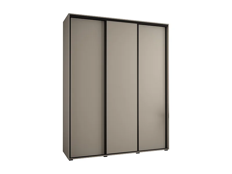 ARMOIRE DAKOTA 1 À PORTES COULISSANTES 235,2/190/60 3 portes (Cashmere/Noir)