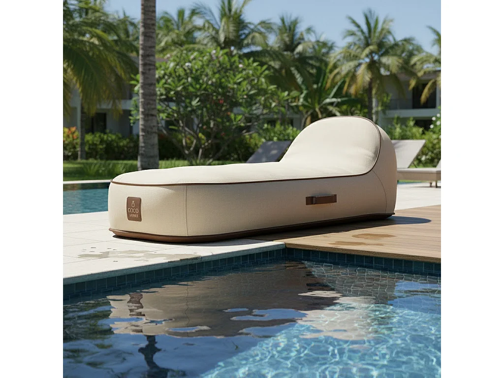 Coco Lounge Aufblasbare Sonnenliege PALMA Ambiente Aloha Gebrochenes Weiß