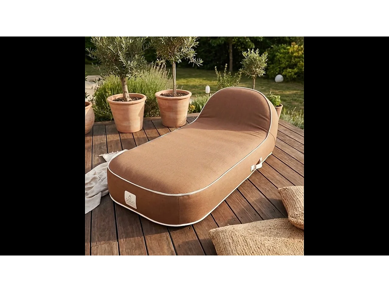 Coco Lounge Transat gonflable PALMA ambiance Moka chocolat