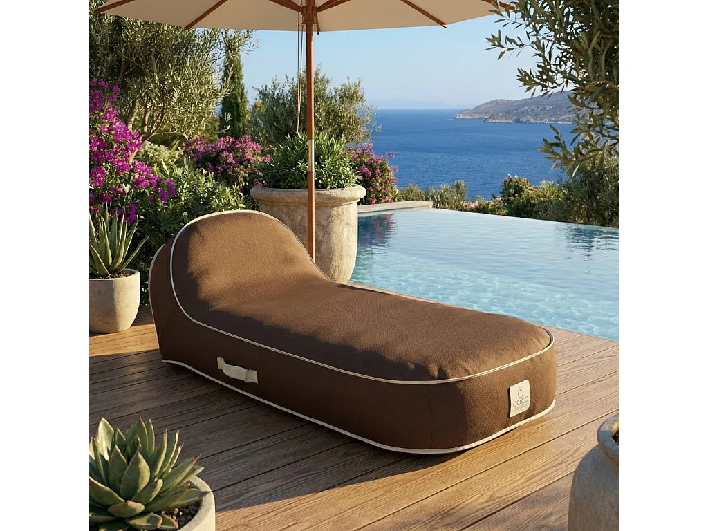 Coco Lounge Transat gonflable PALMA ambiance Moka chocolat