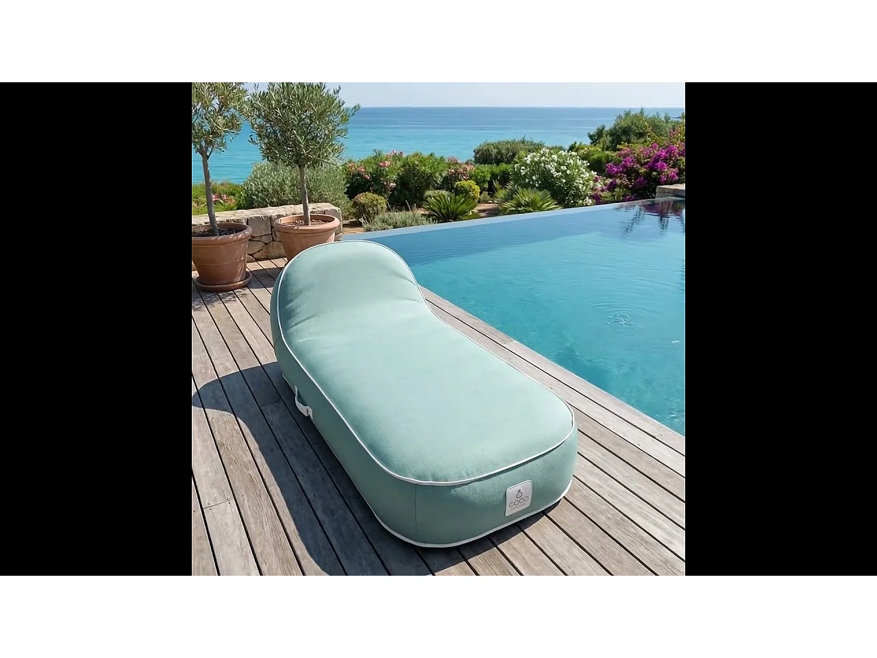 Coco Lounge Transat gonflable PALMA ambiance  Soge vert d'eau