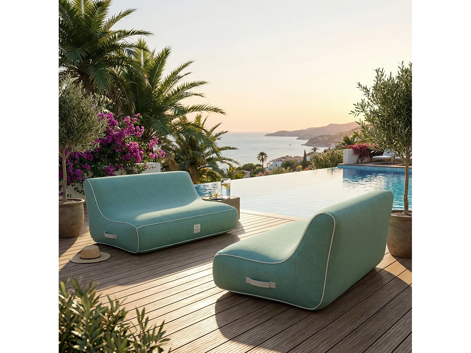 Coco Lounge Aufblasbares Gartensofa ALIZÉ Ambiente Soge Wassergrün