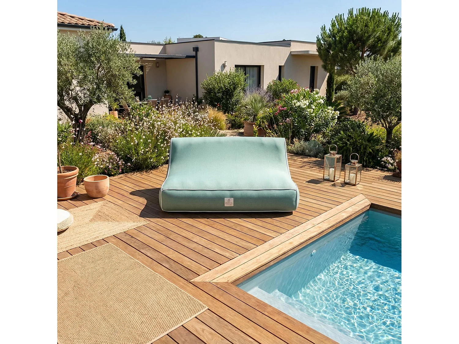 Coco Lounge Canapé de jardin gonflable ALIZÉ ambiance  Soge vert d'eau