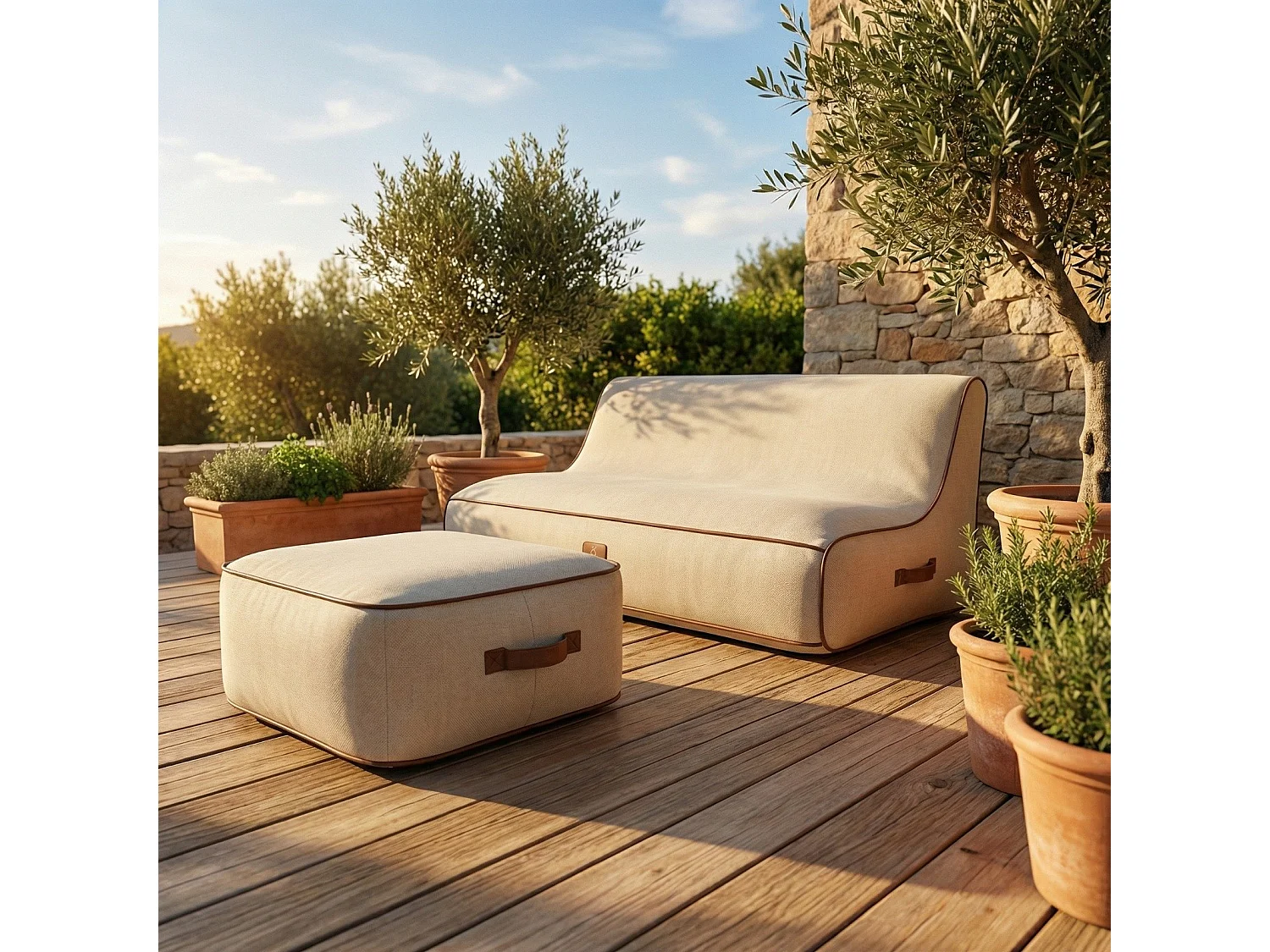 Coco Lounge Aufblasbares Gartensofa ALIZÉ Ambiente Aloha Gebrochenes Weiß