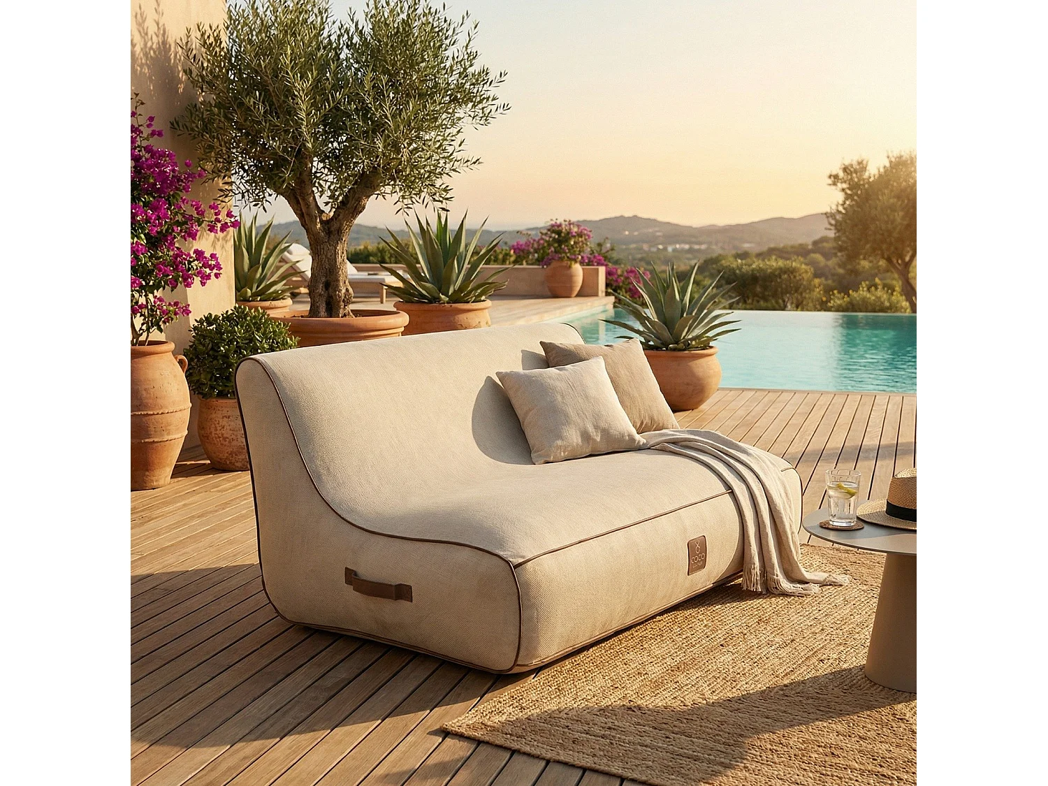 Coco Lounge Aufblasbares Gartensofa ALIZÉ Ambiente Aloha Gebrochenes Weiß