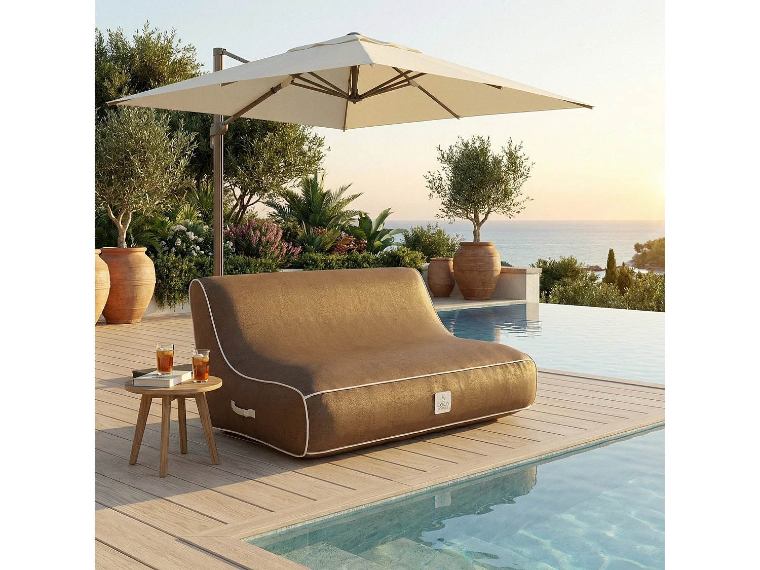 Coco Lounge Aufblasbares Gartensofa ALIZÉ Ambiente Moka Schokolade