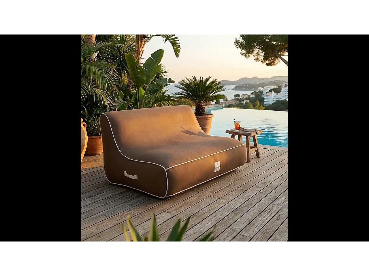 Coco Lounge Canapé de jardin gonflable ALIZÉ ambiance Moka chocolat