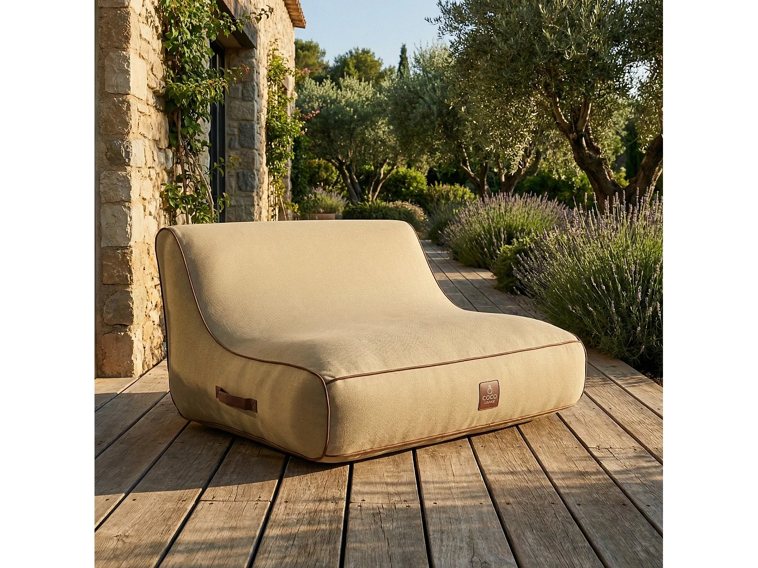 Coco Lounge Aufblasbares Gartensofa ALIZÉ Ambiente Boho Jutefarbe