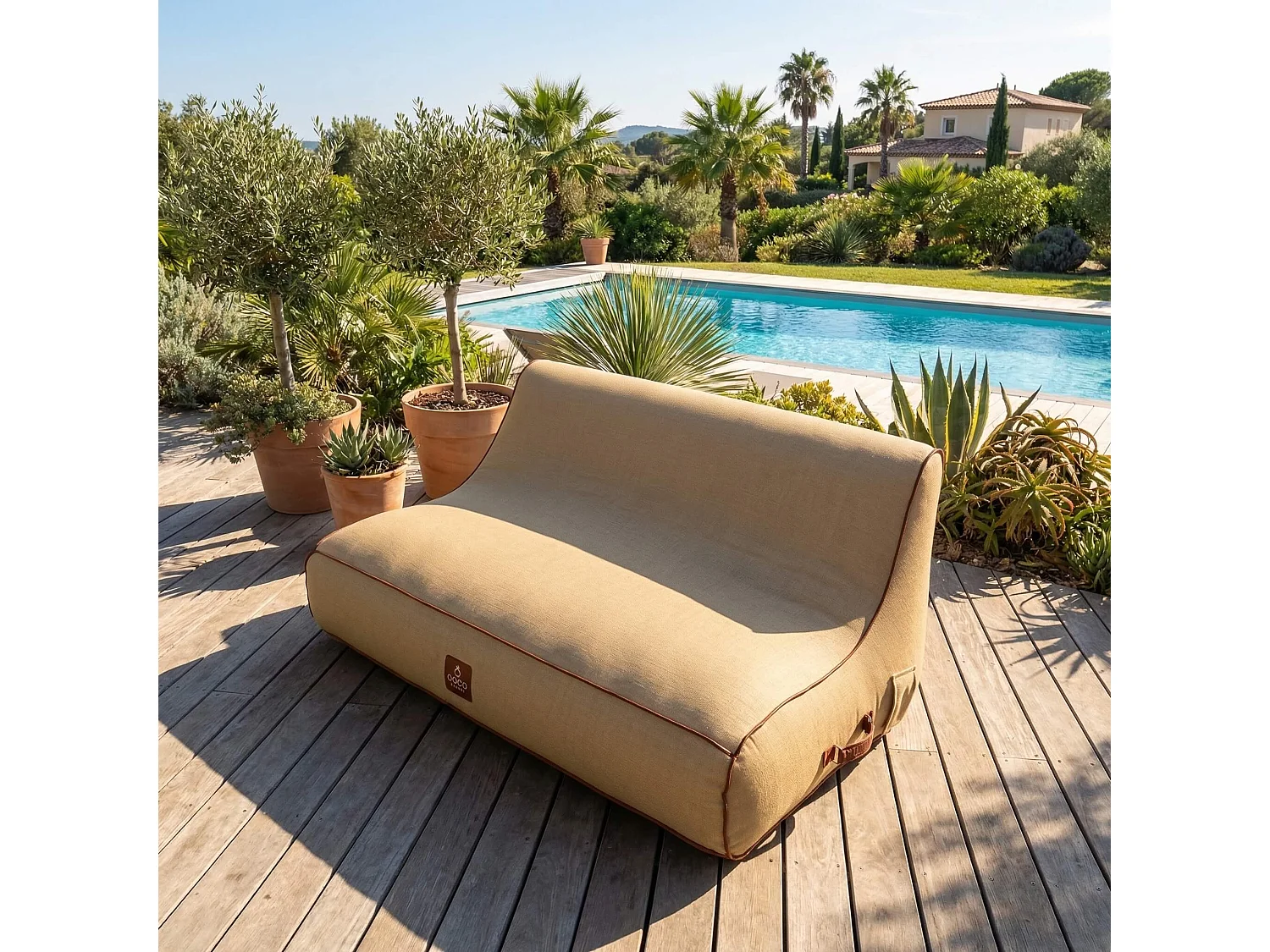 Coco Lounge Nadmuchiwana sofa ogrodowa ALIZÉ styl Boho kolor jutowy