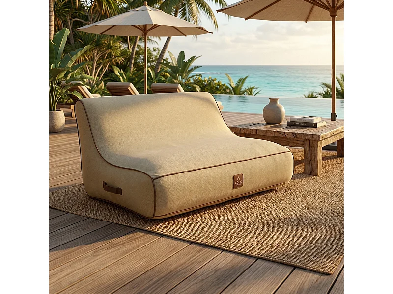 Coco Lounge Aufblasbares Gartensofa ALIZÉ Ambiente Boho Jutefarbe