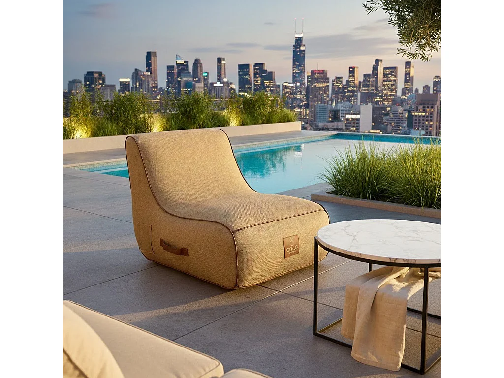 Coco Lounge Aufblasbarer Gartensessel RIVIERA Ambiente Boho Jutefarbe