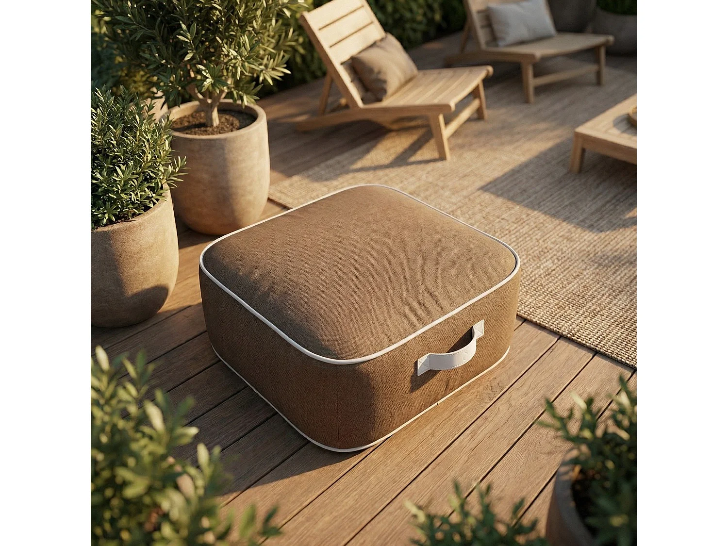 Coco Lounge Aufblasbares Gartenpuff NUMA Ambiente Moka Schokolade