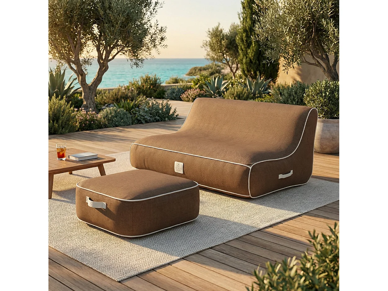 Coco Lounge Aufblasbares Gartenpuff NUMA Ambiente Moka Schokolade