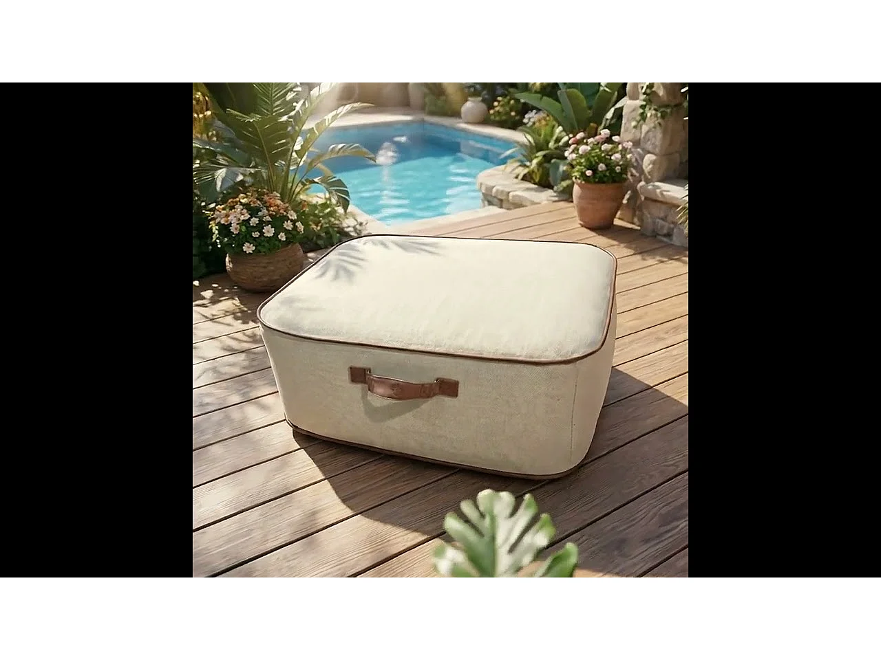 Coco Lounge Aufblasbares Gartenpuff NUMA Ambiente Aloha Gebrochenes Weiß