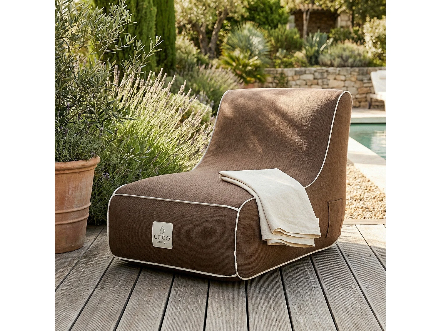 Coco Lounge Aufblasbarer Gartensessel RIVIERA Ambiente Moka Schokolade