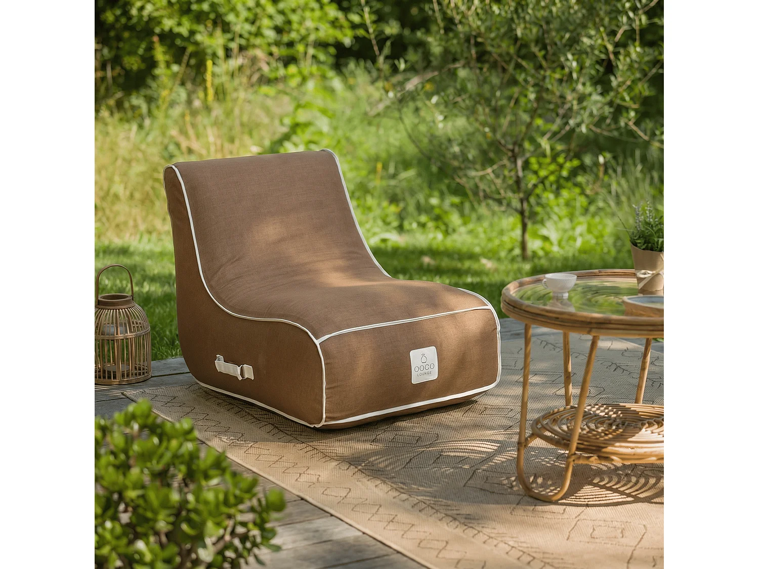 Coco Lounge Fauteuil de jardin gonflable RIVIERA  ambiance Moka chocolat